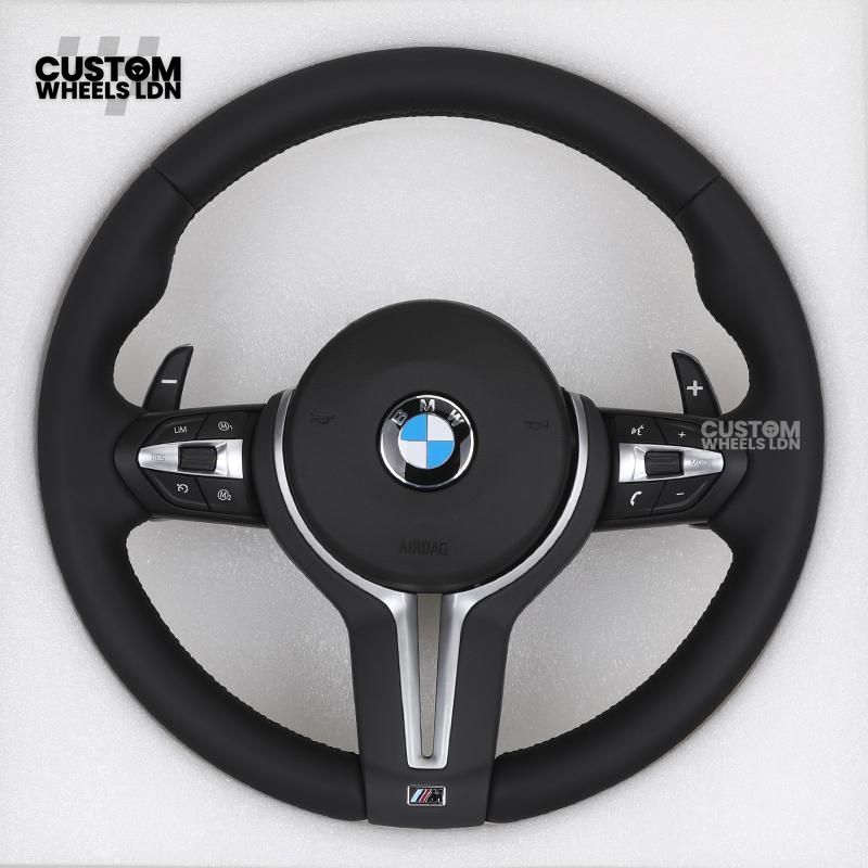 BMW Custom Steering Wheel | M Performance Style | Thin Paddles | M Stitching | Plug & Play | Fits 1/2/3/4 Series, F Series + more