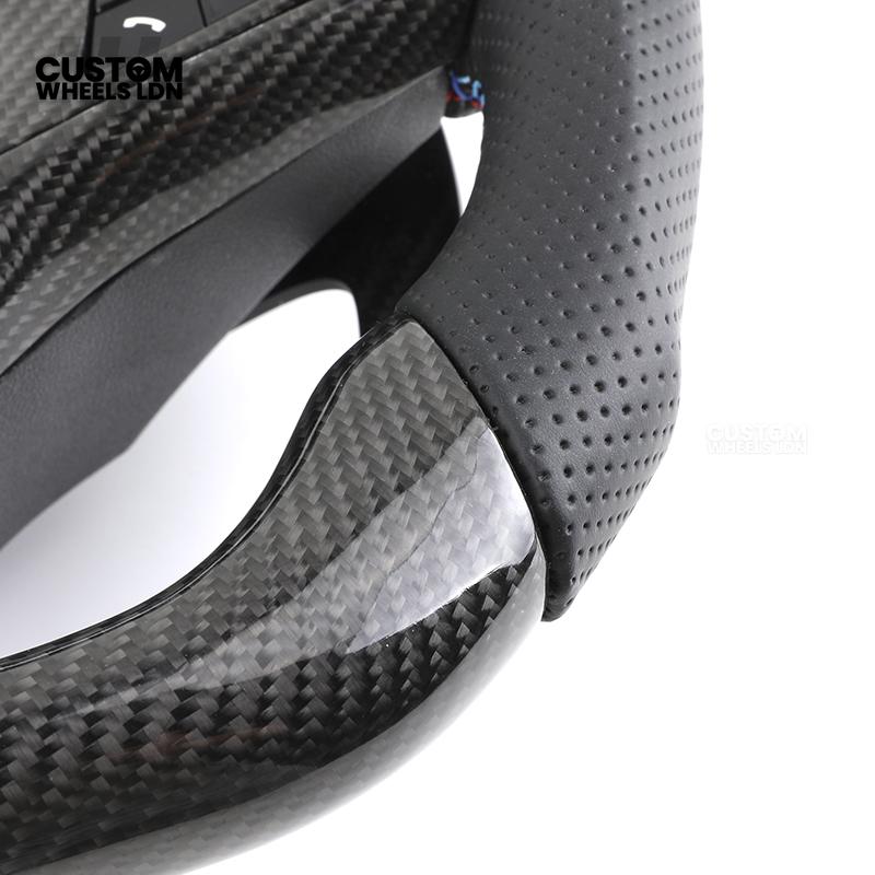 BMW G-Series Custom Carbon Flat Bottom Steering Wheel – Gloss Carbon Fiber with Paddle Shifters – Fits G20 G21 G22 G23 G30 G31 G11 G12 G14 G15 G16 G05 G06 G07 + more