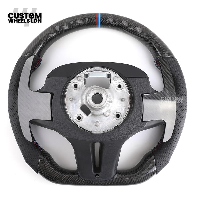 BMW G-Series Custom Carbon Flat Bottom Steering Wheel – Gloss Carbon Fiber with Paddle Shifters – Fits G20 G21 G22 G23 G30 G31 G11 G12 G14 G15 G16 G05 G06 G07 + more