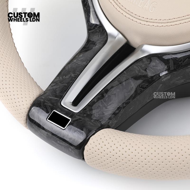 BMW Custom Beige Steering Wheel – Full Perforated Leather | Fits F20 F21 F22 F23 F30 F31 F32 F33 F36 F10 F11 F12 F13 F06 F15 F16 X1 X3 X4 X5 X6 + More