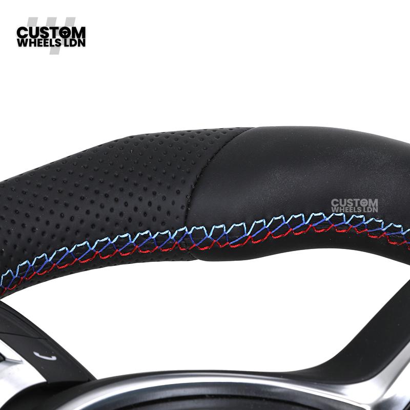 BMW Custom Steering Wheel – Smooth & Perforated Leather with M-Stitching | Fits F20 F22 F30 F32 F36 F10 F06 F13 X1 X3 X4 X5 X6 + More
