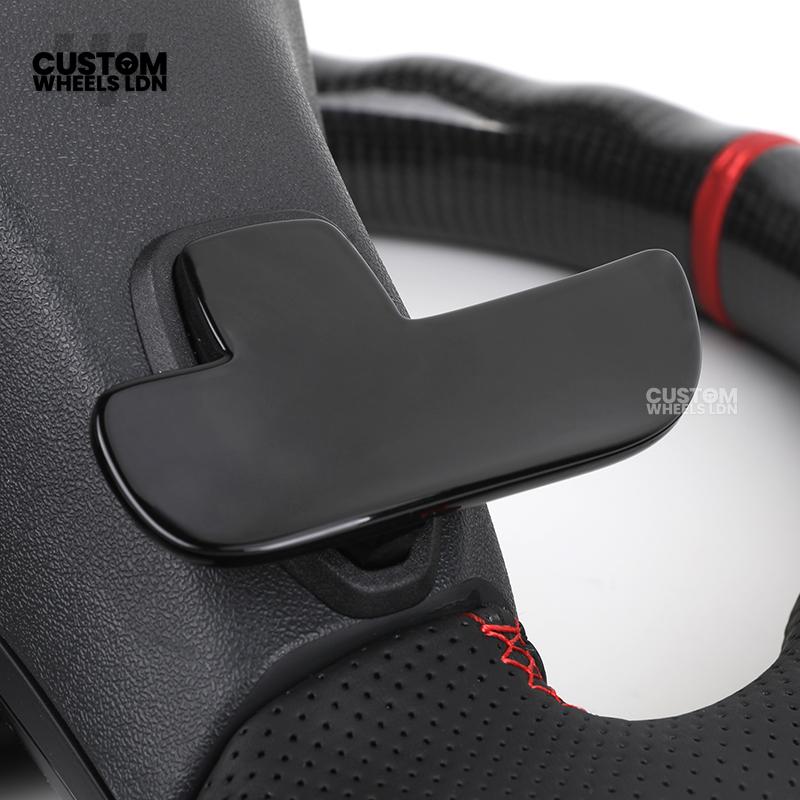 Mercedes Custom Steering Wheel | AMG Style Carbon with Red Stitching & Stripe | Black Trim + Red AMG Badge | Complete Retrofit for Older Models | Fits W205 W204 W212 W213 W218 W207 + more