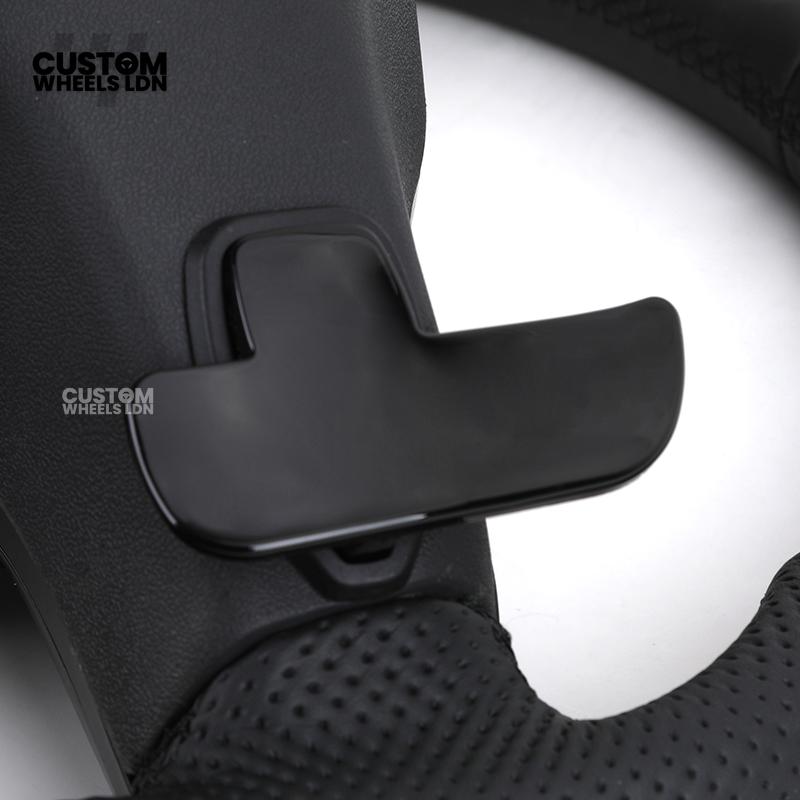 Mercedes Custom AMG Flat Bottom Steering Wheel – Black Leather, Smooth Top & Bottom, Piano Black Trim, Touch Control Buttons, AMG Badge | Fits C-Class, E-Class, CLS, GLC, GLE, G-Class + more | Plug & Play | Retrofit Upgrade for Older Models