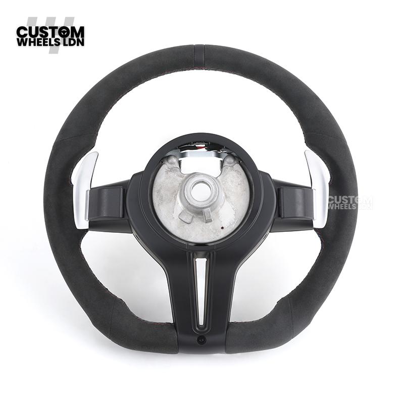 BMW Custom Steering Wheel – Full Alcantara with Smooth Grip & Silver Trim | Fits F20 F22 F30 F32 F36 F10 F06 F13 X1 X3 X4 X5 X6 + More