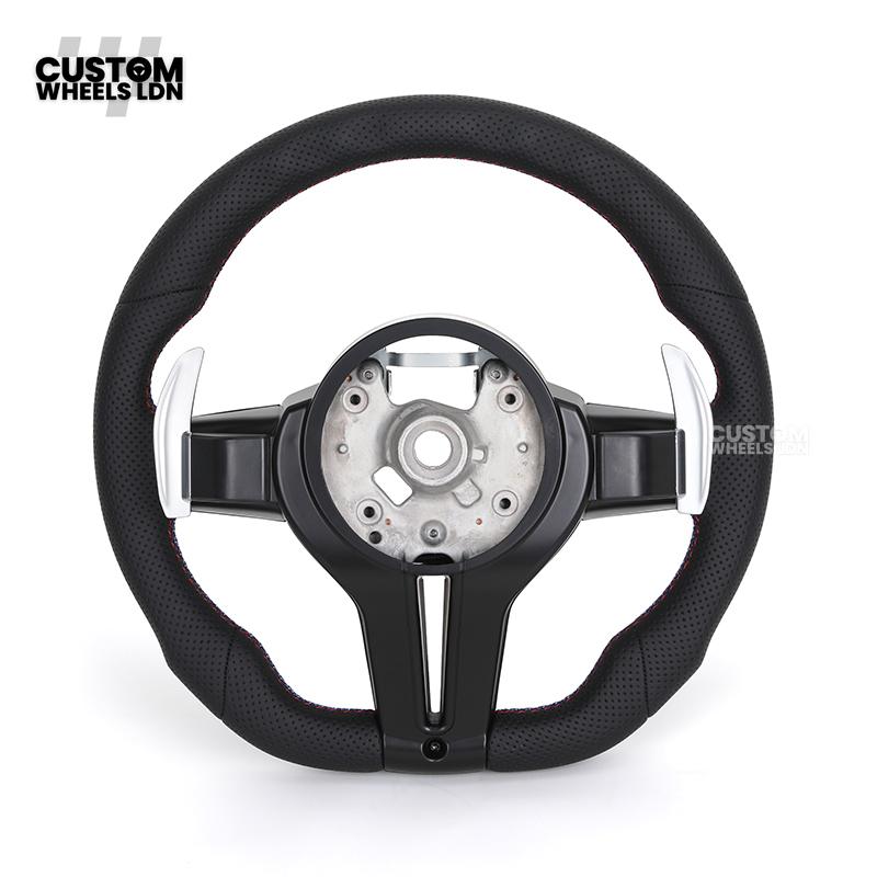 BMW Custom Flat Bottom Steering Wheel – Perforated Leather with M-Stitching | Fits F20 F22 F30 F32 F36 F10 F06 F13 X1 X3 X4 X5 X6 + More