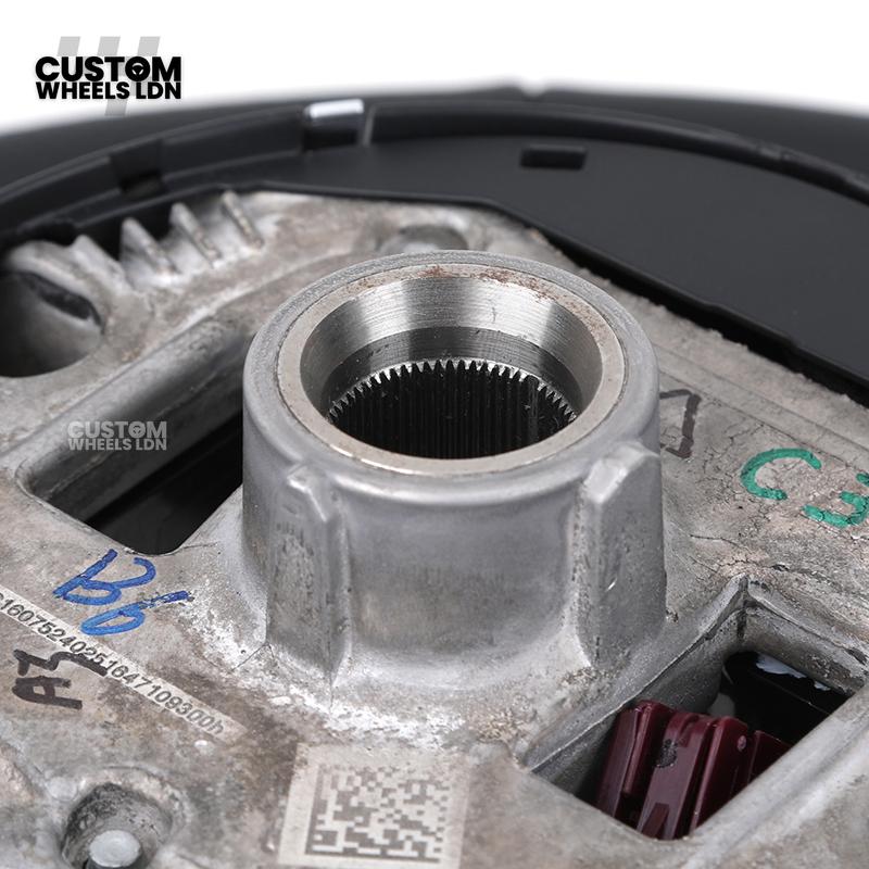 Mercedes Custom W223 Flat Bottom Steering Wheel – Black Leather, Tan Stitching, Silver Trim, Touch Control Buttons | Fits S-Class W223, GLE, GLS, E-Class W213 Facelift + more | Plug & Play | With Airbag | Retrofit Upgrade for Older Models Available