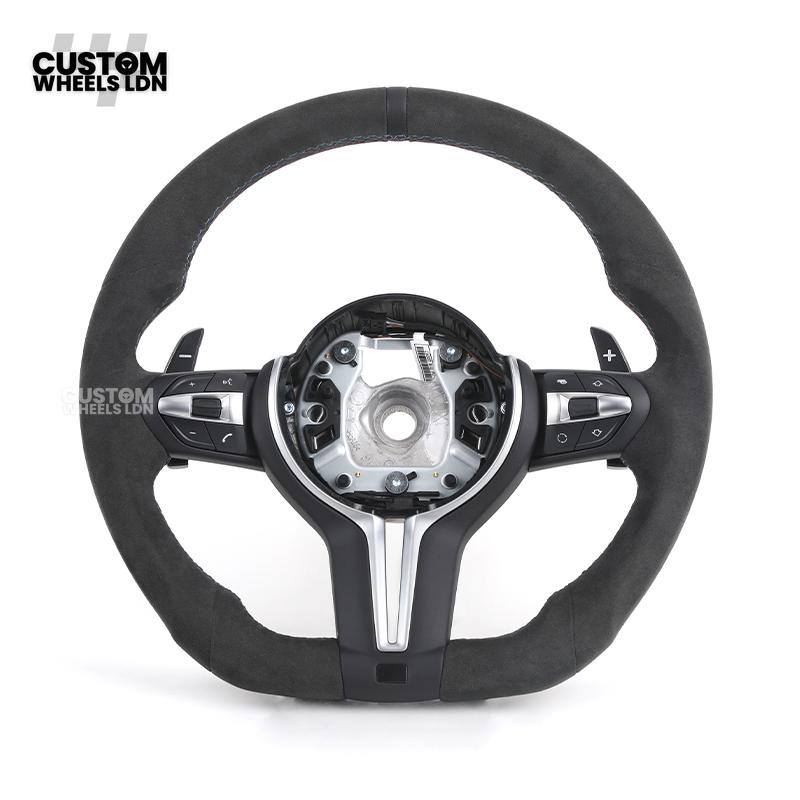 BMW Custom Steering Wheel – Full Alcantara with Smooth Grip & Silver Trim | Fits F20 F22 F30 F32 F36 F10 F06 F13 X1 X3 X4 X5 X6 + More