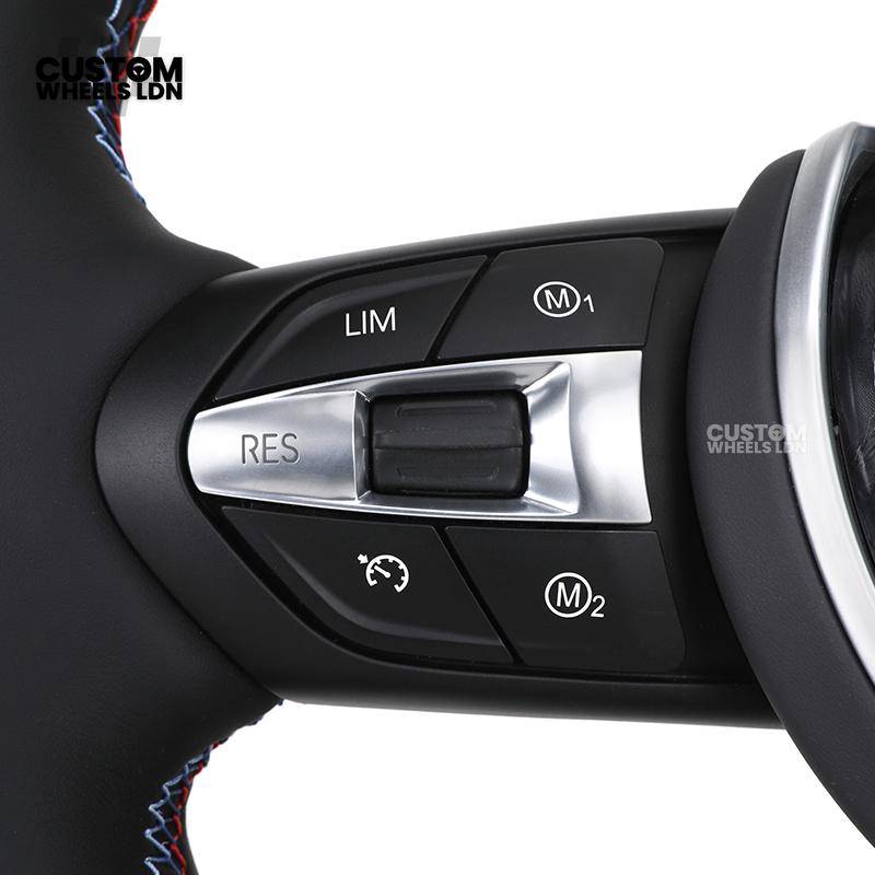 BMW Custom Steering Wheel | M Performance Style | Thin Paddles | M Stitching | Plug & Play | Fits 1/2/3/4 Series, F Series + more