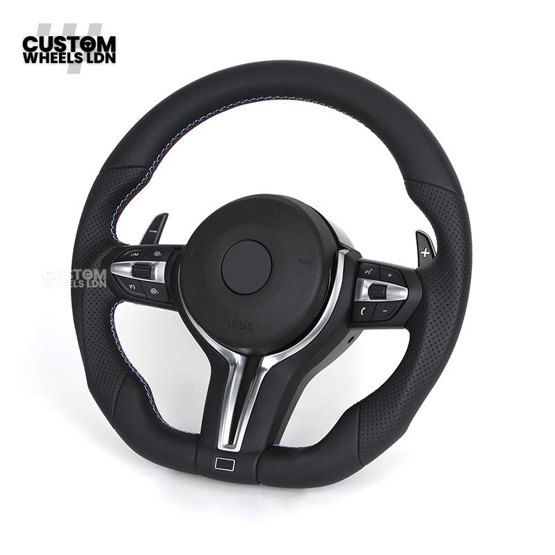 BMW Custom Steering Wheel – Smooth & Perforated Leather with M-Stitching | Fits F20 F22 F30 F32 F36 F10 F06 F13 X1 X3 X4 X5 X6 + More