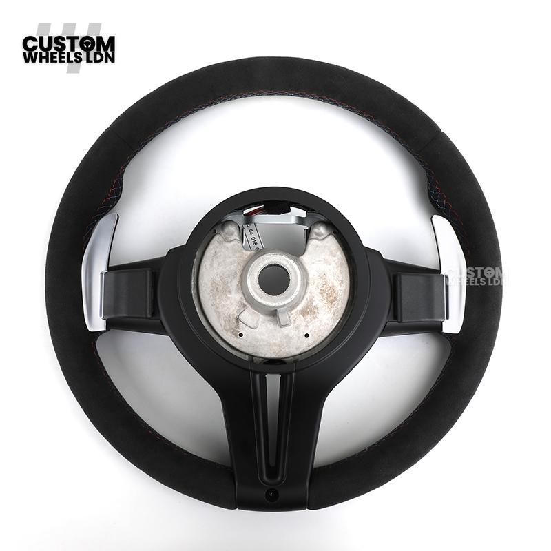 BMW Custom Steering Wheel – Full Alcantara with M Stitching & Silver Trim | Fits F20 F22 F30 F32 F36 F10 F06 F13 X1 X3 X4 X5 X6 + More