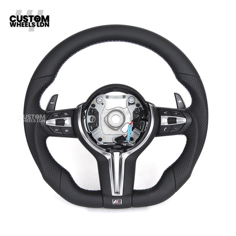 BMW Custom Steering Wheel – Smooth & Perforated Leather with M-Stitching | Fits F20 F22 F30 F32 F36 F10 F06 F13 X1 X3 X4 X5 X6 + More