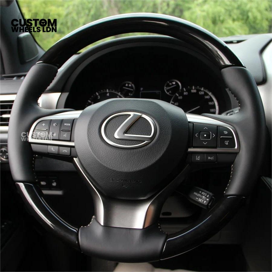 Lexus Custom Steering Wheel – Gloss Wood Trim, Smooth Black Leather, Factory Controls, OEM Finish | Fits RX, GS, IS, LS, NX + more | Plug & Play | Retrofit Upgrade for Older Models