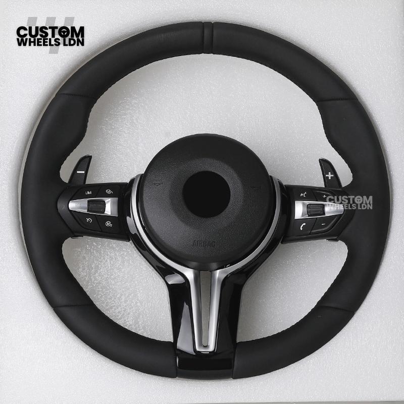 BMW Custom Steering Wheel – Smooth Leather, Gloss Black Trim & Paddle Shifters | Fits F20 F21 F22 F30 F31 F32 F33 F36 F10 F11 F06 F12 F13 X1 X3 X4 X5 X6 + More