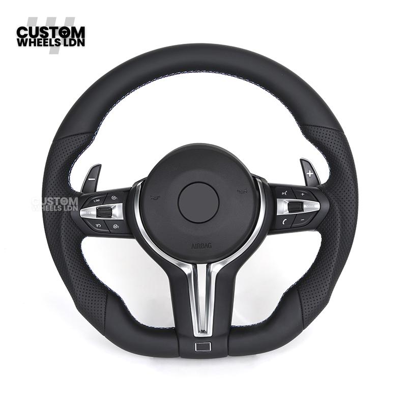 BMW Custom Steering Wheel – Smooth & Perforated Leather with M-Stitching | Fits F20 F22 F30 F32 F36 F10 F06 F13 X1 X3 X4 X5 X6 + More