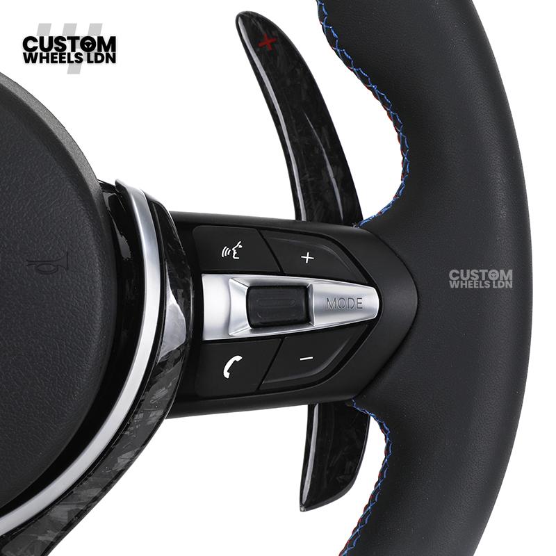 BMW Custom Forged Carbon Steering Wheel with M Stitching & Silver Accents | Complete Plug & Play | Fits BMW F20 F21 F22 F23 F30 F31 F32 F33 F36 F80 F87 E82 E88 E90 E92 E93 + more