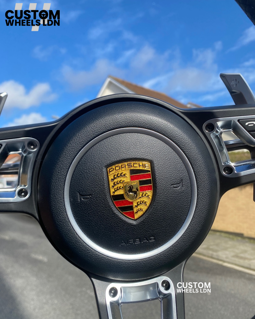 Porsche PDK Custom Steering Wheel Sport Black Leather