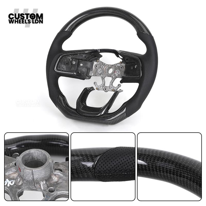 Toyota Custom Land Cruiser 300 Series Steering Wheel – Carbon Fiber, Flat Bottom, Perforated Leather Grips | Fits 2022+ LC300 Models | Plug & Play | Premium Retrofit Upgrade | Full Custom Build Available
