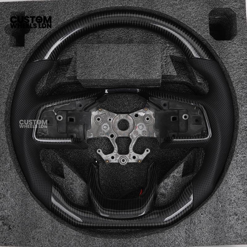 Toyota Custom Land Cruiser 300 Series Steering Wheel – Carbon Fiber, Flat Bottom, Perforated Leather Grips | Fits 2022+ LC300 Models | Plug & Play | Premium Retrofit Upgrade | Full Custom Build Available