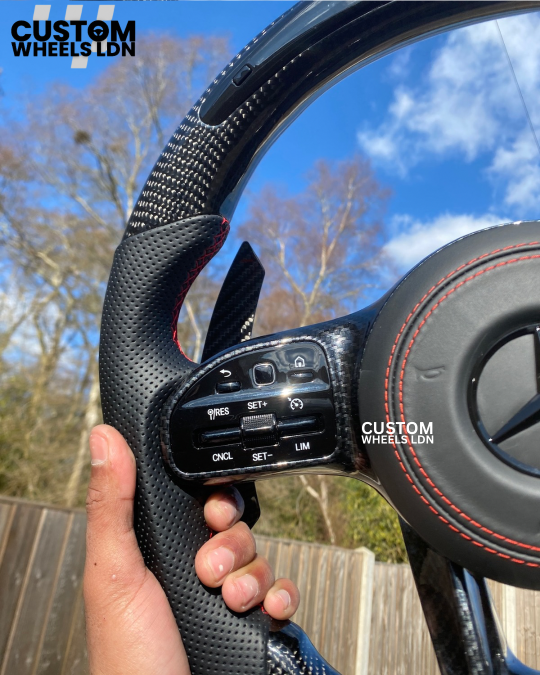 Custom Full Carbon Fibre Led Steering Wheel For Mercedes Benz All Models