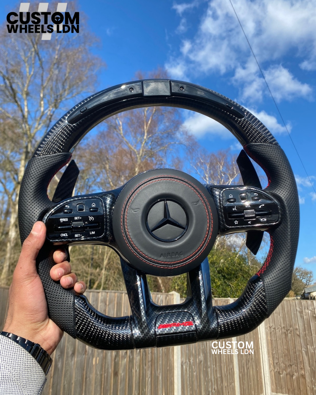Custom Full Carbon Fibre Led Steering Wheel For Mercedes Benz All Models