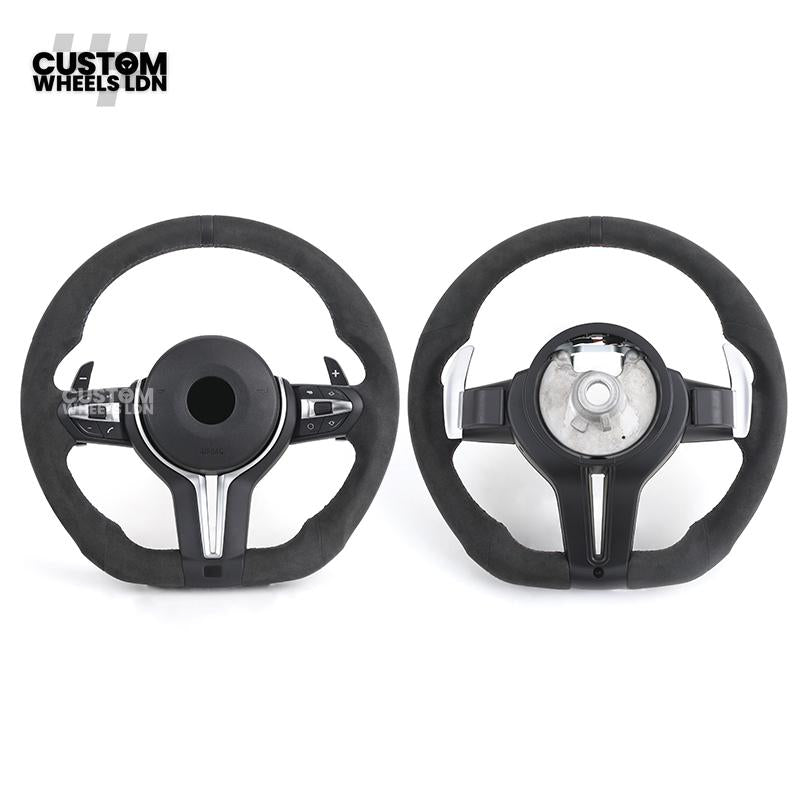 BMW Custom Steering Wheel – Full Alcantara with Smooth Grip & Silver Trim | Fits F20 F22 F30 F32 F36 F10 F06 F13 X1 X3 X4 X5 X6 + More