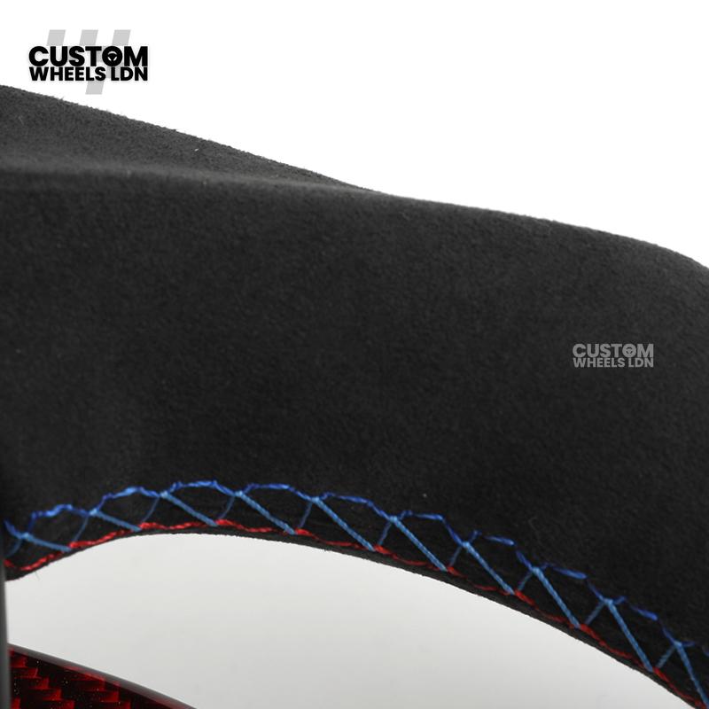 BMW Custom Carbon Fibre Steering Wheel – Red Paddle Set | Alcantara Sides | Track Style | Plug & Play | Fits F20, F22, F30, F32, F36, M2, M3, M4 + more