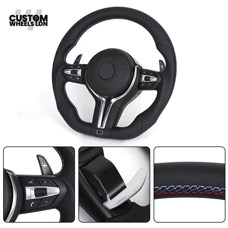 BMW Custom Steering Wheel – Smooth & Perforated Leather with M-Stitching | Fits F20 F22 F30 F32 F36 F10 F06 F13 X1 X3 X4 X5 X6 + More