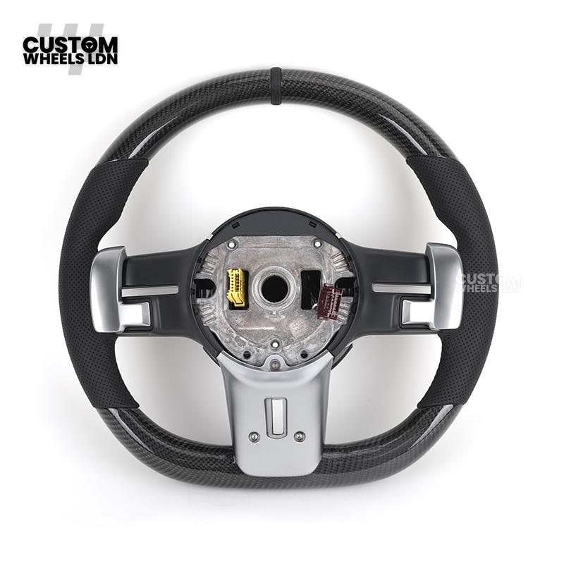 Mercedes Custom W223 AMG Flat Bottom Steering Wheel – Carbon Top & Bottom, Perforated Leather Grip, Gloss Black Trim, Touch Control Buttons | Fits C63, E63, S63, GLE, GLS, S-Class W223 + more | Plug & Play | With Airbag | Retrofit Upgrade for Older Models