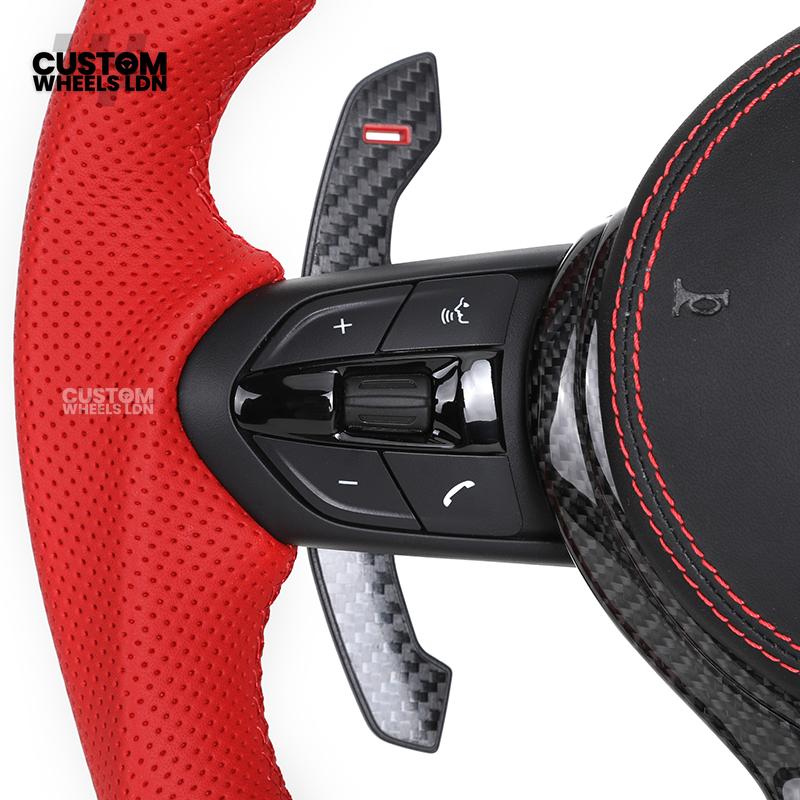 BMW Custom F-Series Carbon Fibre & Red Steering Wheel – Perforated Leather | Fits F20 F22 F30 F32 F36 M2 M3 M4 + more