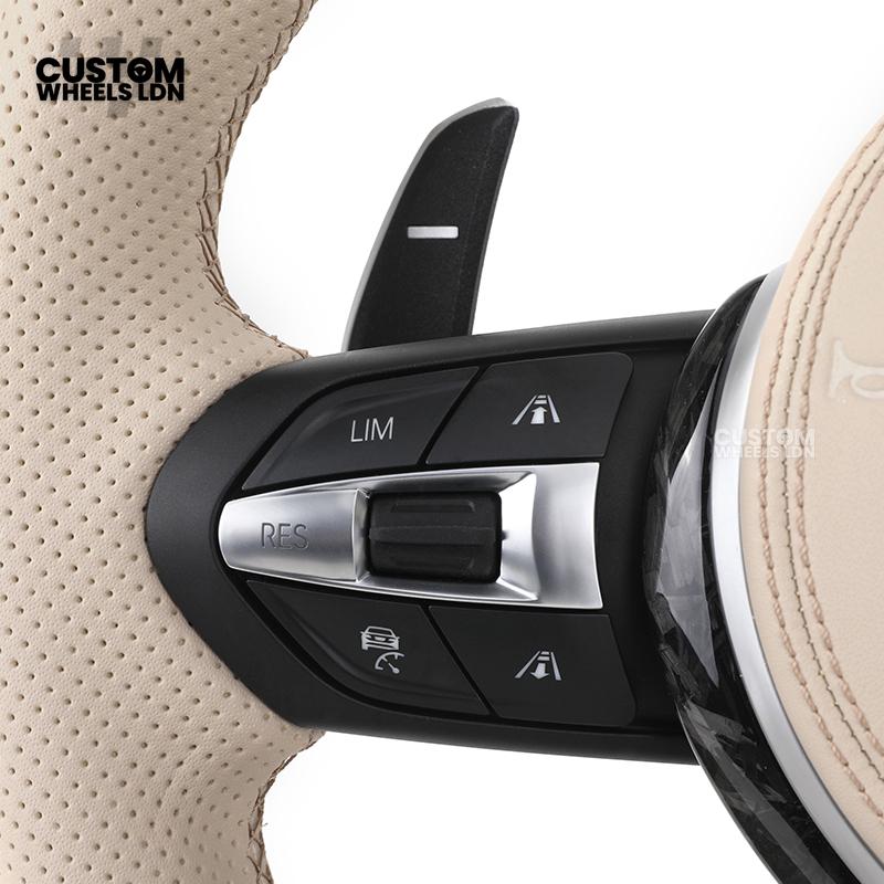 BMW Custom Beige Steering Wheel – Full Perforated Leather | Fits F20 F21 F22 F23 F30 F31 F32 F33 F36 F10 F11 F12 F13 F06 F15 F16 X1 X3 X4 X5 X6 + More