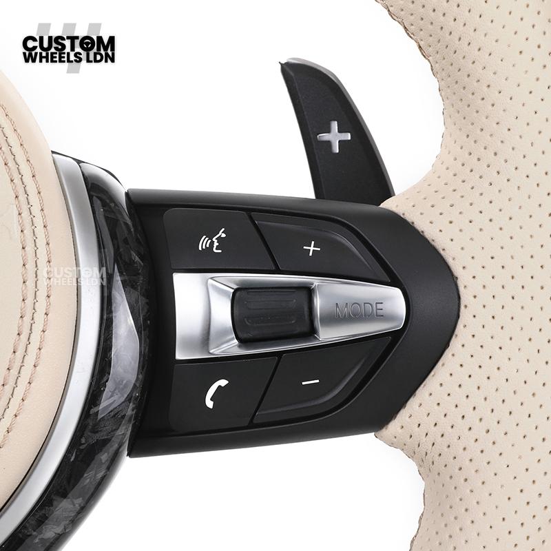 BMW Custom Beige Steering Wheel – Full Perforated Leather | Fits F20 F21 F22 F23 F30 F31 F32 F33 F36 F10 F11 F12 F13 F06 F15 F16 X1 X3 X4 X5 X6 + More