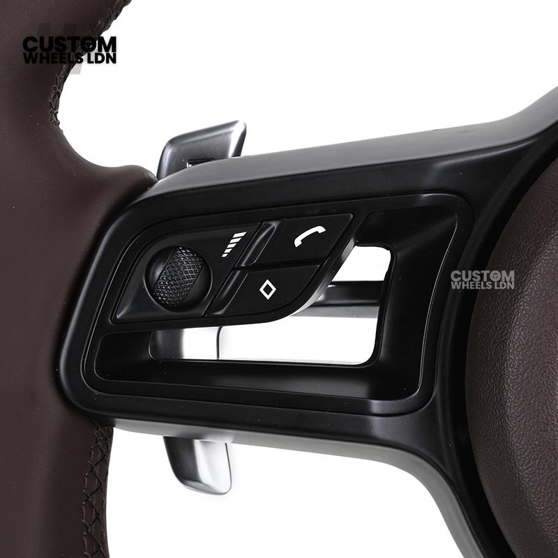 Porsche Custom Steering Wheel – Full Brown Leather | Fits 997, 991, Cayenne, Panamera (2000+ Plug & Play)