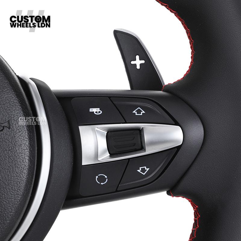 BMW Custom Carbon Steering Wheel – Smooth Leather with Red Stitching & Carbon Top Trim | Fits F20 F22 F30 F32 F10 F06 F13 X1 X3 X4 X5 X6 + Mor