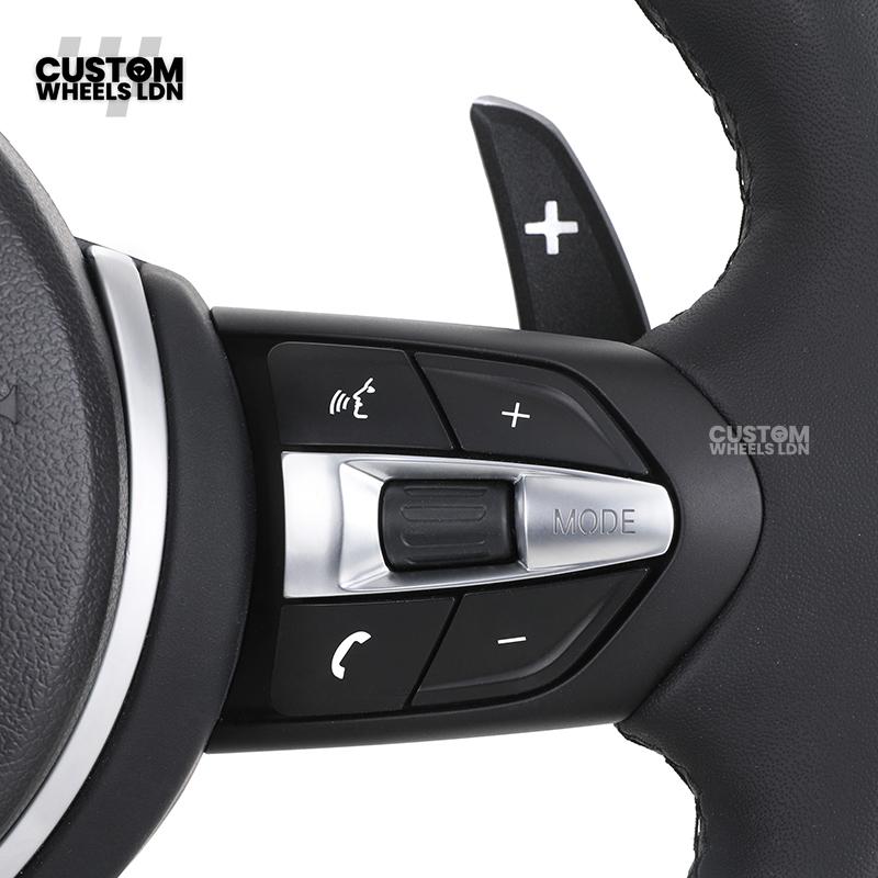 BMW Custom Steering Wheel | Gloss Black Carbon Top and Bottom | Thin Paddles | M Sport | Complete Plug & Play | Fits 1/2/3/4 Series + more