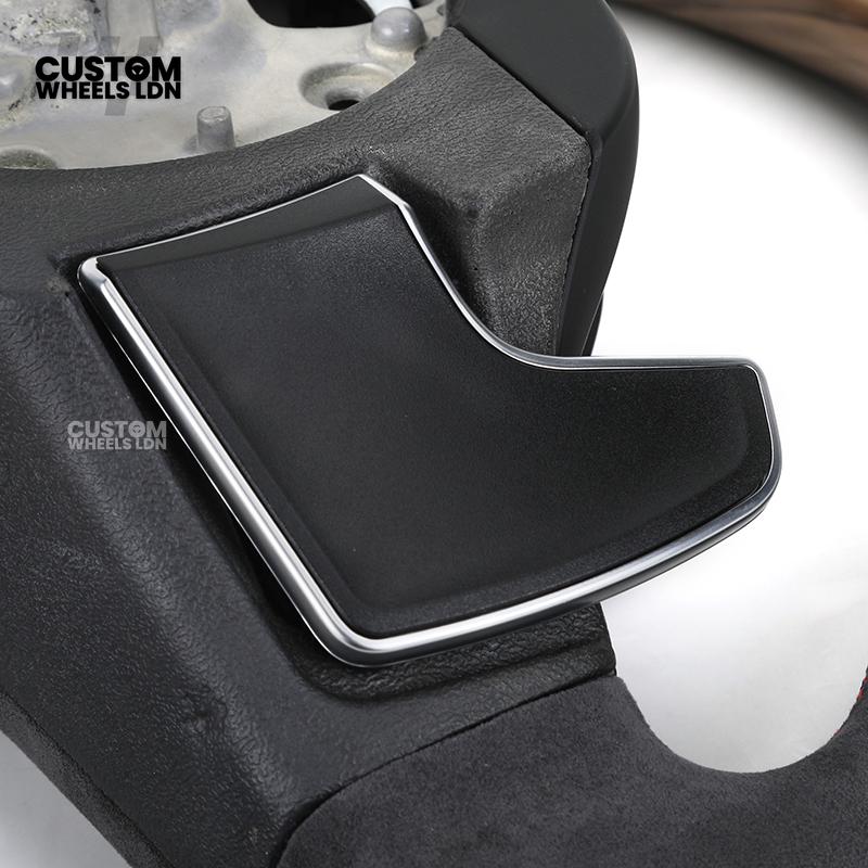 BMW Custom G-Series Steering Wheel – Gloss Wood Carbon, Flat Bottom, Alcantara Airbag – Fits G20 G21 G22 G30 G15 G05 G07 + more