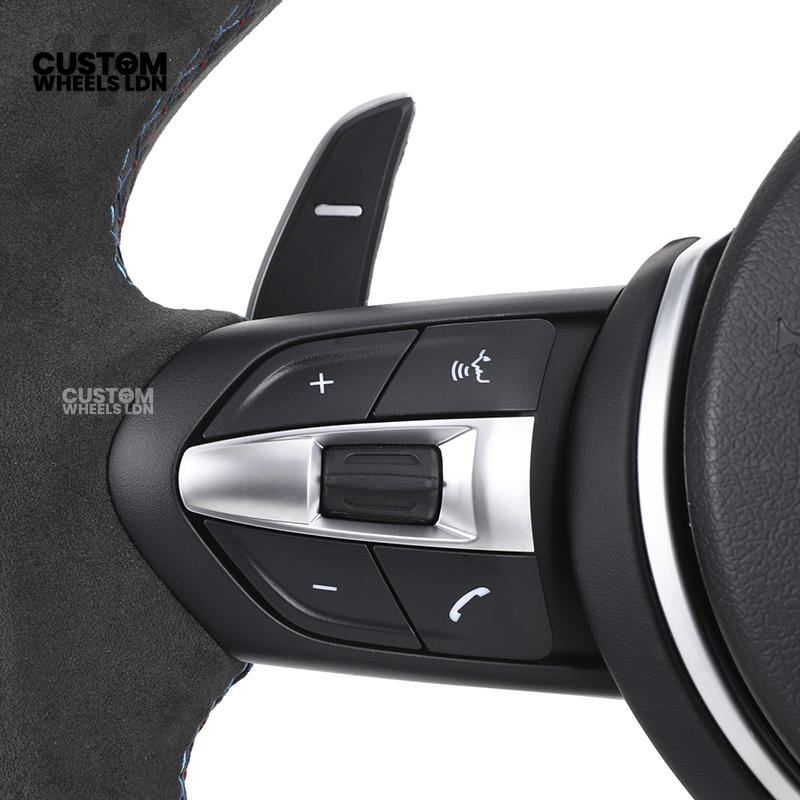 BMW Custom Steering Wheel – Full Alcantara with Smooth Grip & Silver Trim | Fits F20 F22 F30 F32 F36 F10 F06 F13 X1 X3 X4 X5 X6 + More