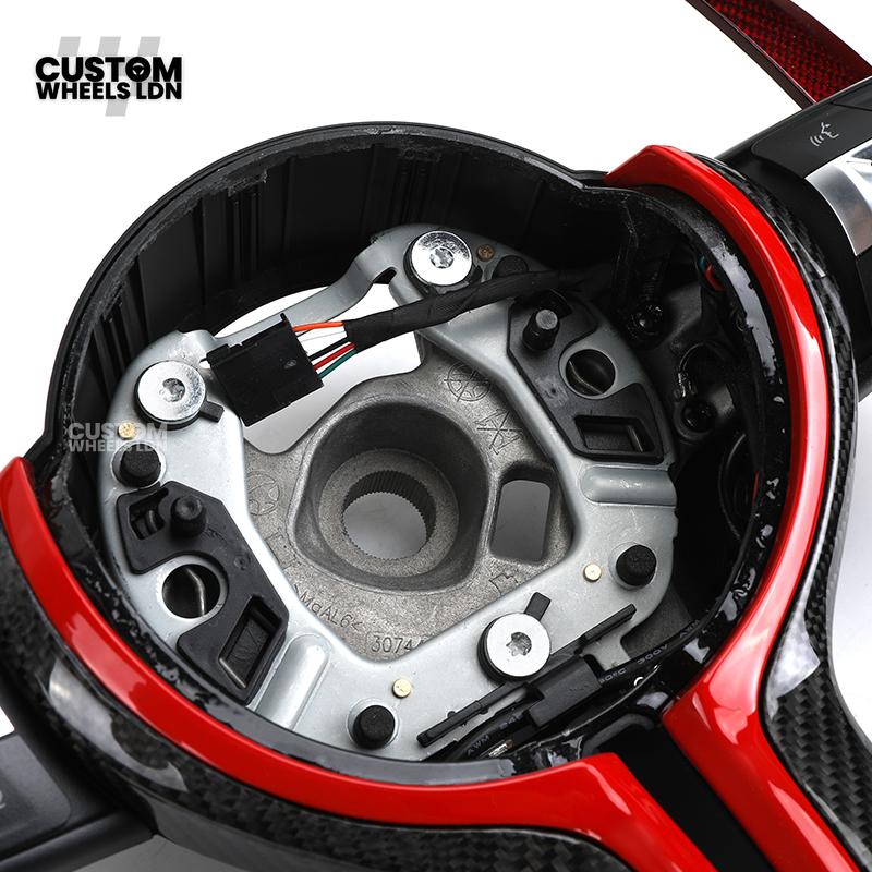 BMW Custom Carbon Fibre Steering Wheel – Red Trim & Paddles | Alcantara | M Performance Style | Plug & Play | Fits F20, F22, F30, F32, F36, M2, M3, M4, X1, X2 + more