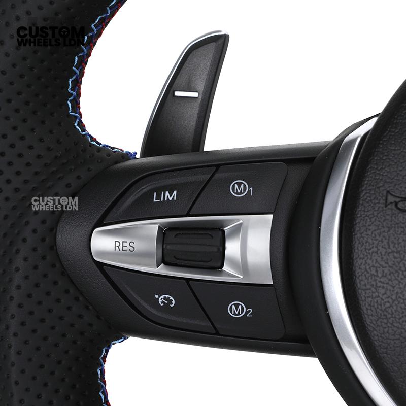 BMW Custom Flat Bottom Steering Wheel – Perforated Leather with M-Stitching | Fits F20 F22 F30 F32 F36 F10 F06 F13 X1 X3 X4 X5 X6 + More