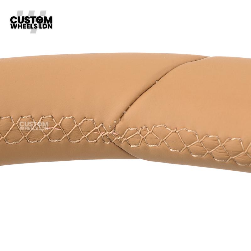 Porsche Custom Steering Wheel – Beige Leather with Chrome Trim | Fits 997, 991, Panamera, Cayenne, Cayman (2000+ Plug & Play)