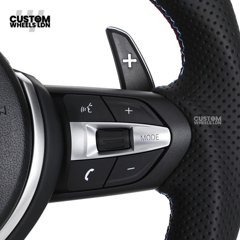 BMW Custom Flat Bottom Steering Wheel – Perforated Leather with M-Stitching | Fits F20 F22 F30 F32 F36 F10 F06 F13 X1 X3 X4 X5 X6 + More