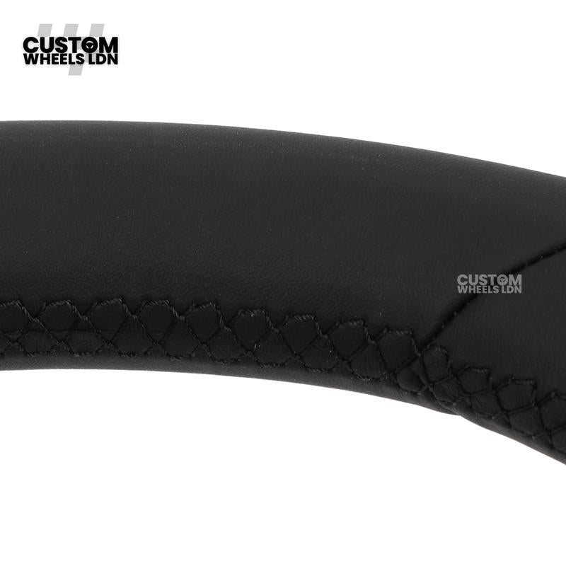 Porsche Custom Steering Wheel – All Black Smooth Leather with Black Trim | Fits 997, 991, Panamera, Cayenne, Cayman (2000+ Plug & Play)