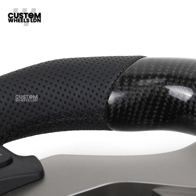 Lexus Custom Steering Wheel, Carbon Fiber Flat Bottom, Perforated Leather Grips, Paddle Cutouts | Fits CT, IS, GS, RX, NX + More | Sporty Retrofit Upgrade | Plug & Play | Built for Comfort & OEM Fitment