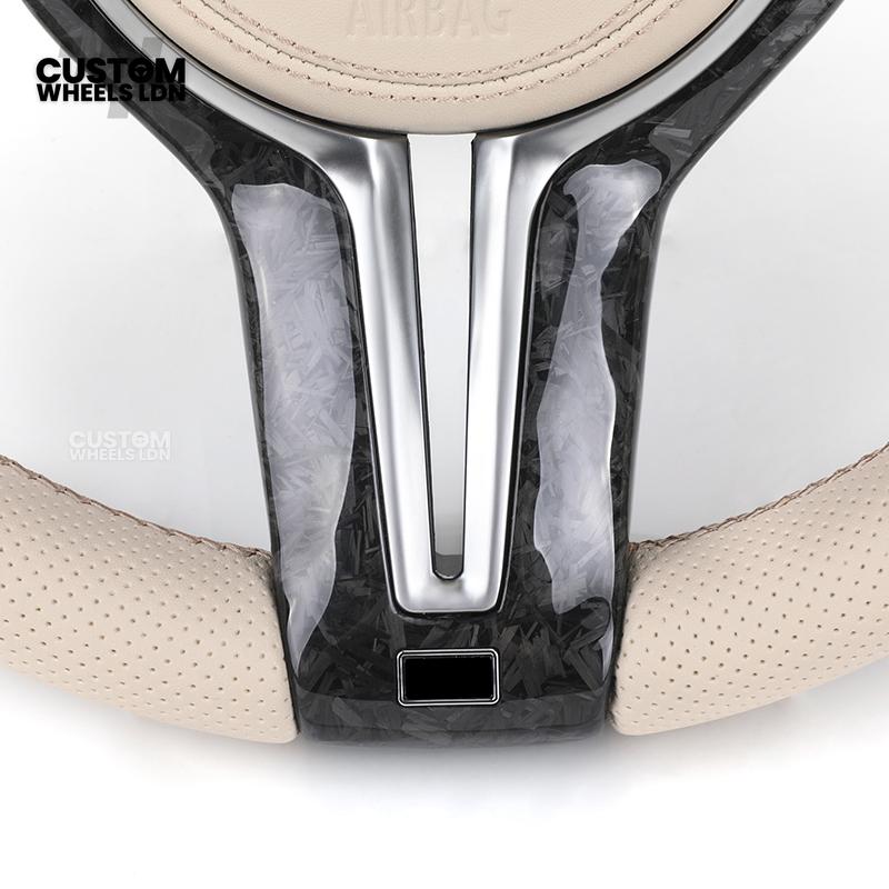 BMW Custom Beige Steering Wheel – Full Perforated Leather | Fits F20 F21 F22 F23 F30 F31 F32 F33 F36 F10 F11 F12 F13 F06 F15 F16 X1 X3 X4 X5 X6 + More