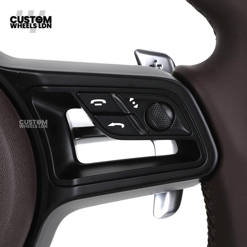 Porsche Custom Steering Wheel – Full Brown Leather | Fits 997, 991, Cayenne, Panamera (2000+ Plug & Play)