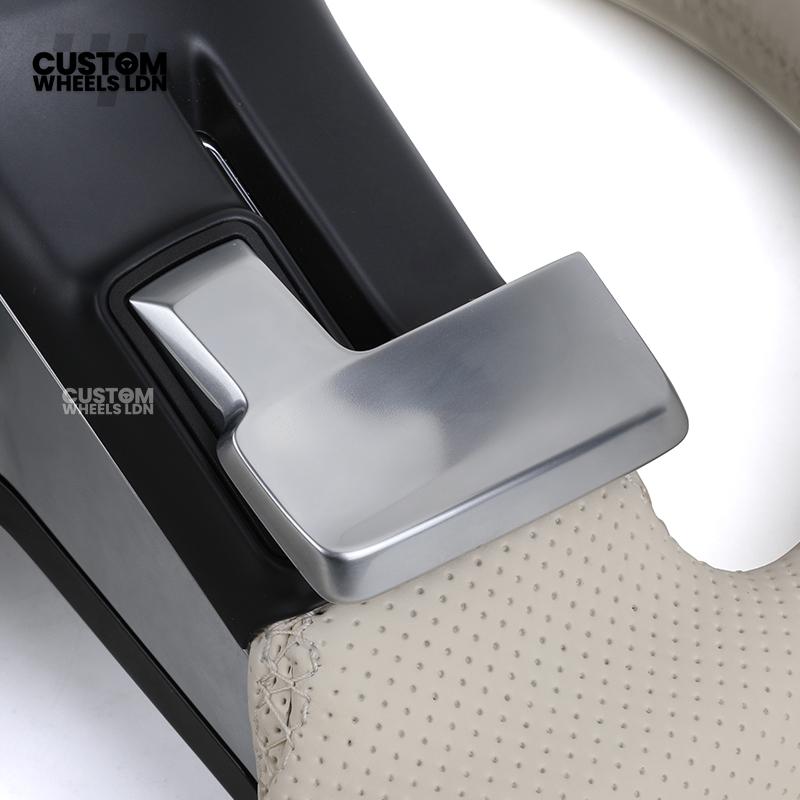 Mercedes Custom W223 Flat Bottom Steering Wheel – Beige Leather, Gloss Black Trim, Touch Control Buttons | Fits S-Class W223, GLE, GLS, E-Class W213 Facelift + more | Plug & Play | With Airbag | Retrofit Upgrade for Older Models Available