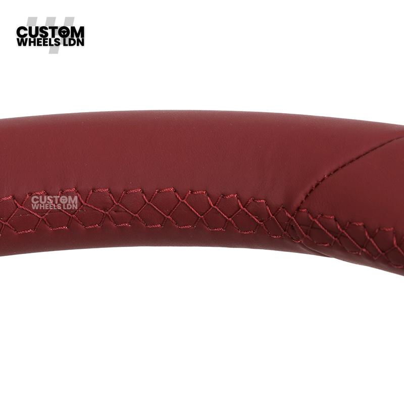 Porsche Custom Steering Wheel – Full Red Leather with Chrome Trim | Fits 997, 991, Panamera, Cayenne, Cayman (2000+ Plug & Play)
