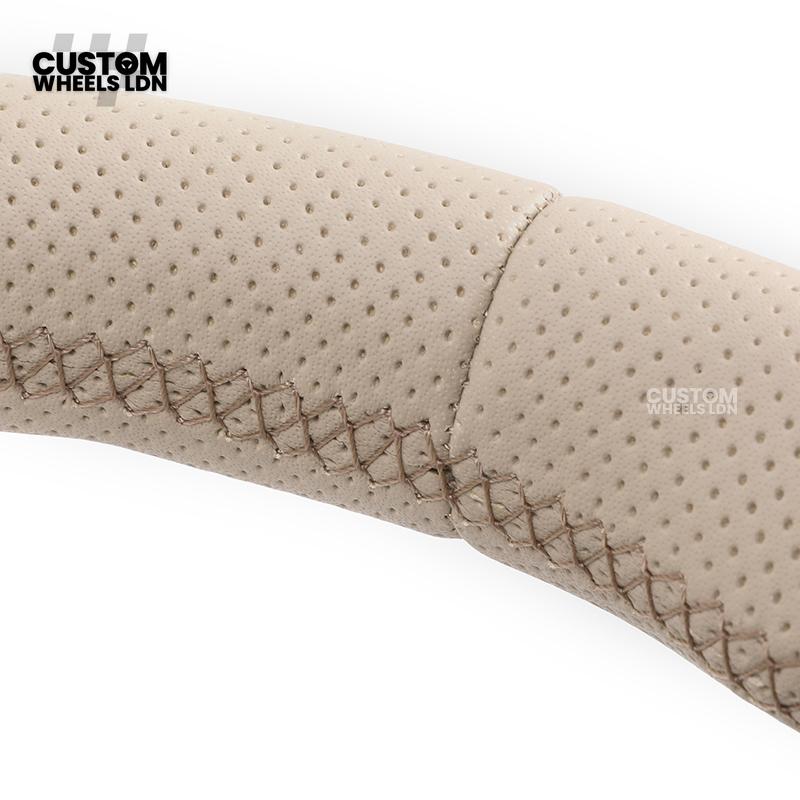 BMW Custom Beige Steering Wheel – Full Perforated Leather | Fits F20 F21 F22 F23 F30 F31 F32 F33 F36 F10 F11 F12 F13 F06 F15 F16 X1 X3 X4 X5 X6 + More