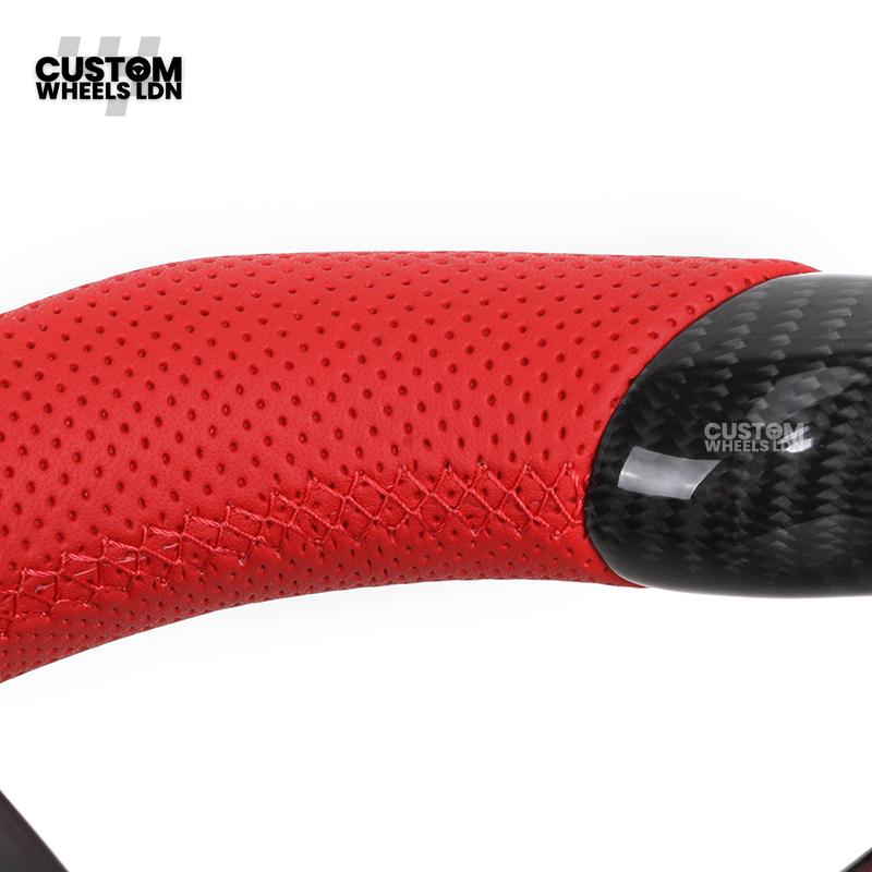 BMW Custom F-Series Carbon Fibre & Red Steering Wheel – Perforated Leather | Fits F20 F22 F30 F32 F36 M2 M3 M4 + more