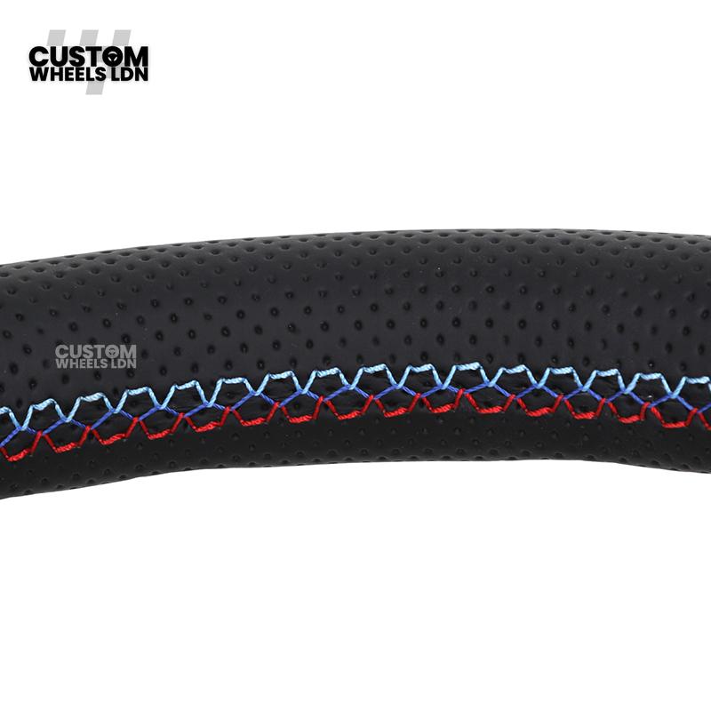 BMW Custom Flat Bottom Steering Wheel – Perforated Leather with M-Stitching | Fits F20 F22 F30 F32 F36 F10 F06 F13 X1 X3 X4 X5 X6 + More