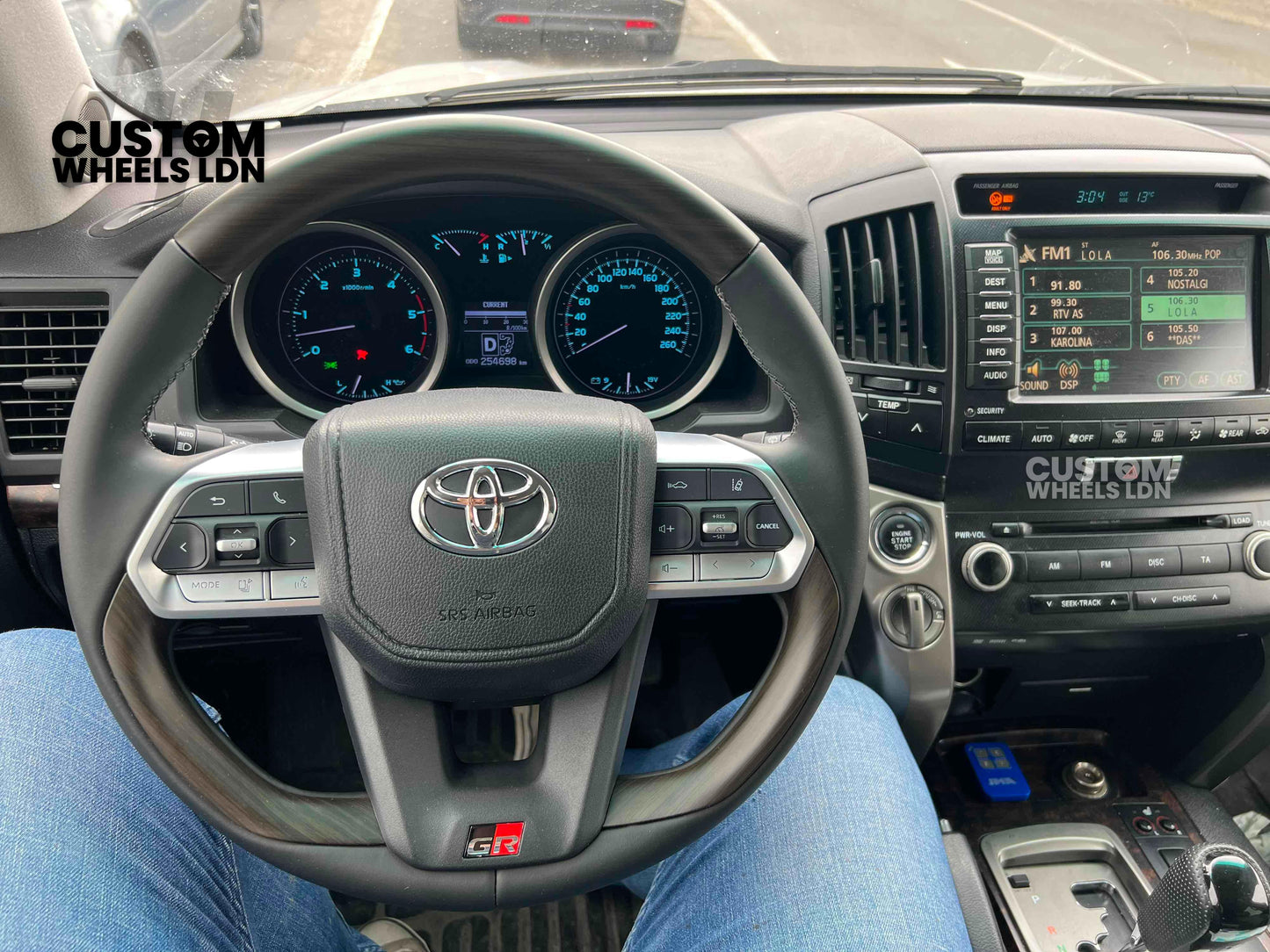 Toyota GR Custom Steering Wheel – Smooth Black Leather, OEM Trim, GR Badge, Factory Controls | Fits GR Yaris, GR Corolla, GR86 + more | Plug & Play | Retrofit Upgrade for Older Models